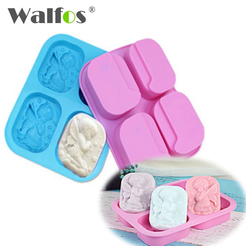 

4 Hole Angels Food-Grade Silicone Material Angel Couple Soap Mold Cake Maker Tool