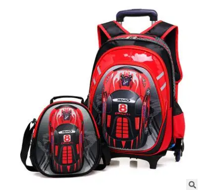 3D School Bags On wheels  School Trolley backpacks wheeled backpack kids School Rolling backpacks for boy Children Travel bags