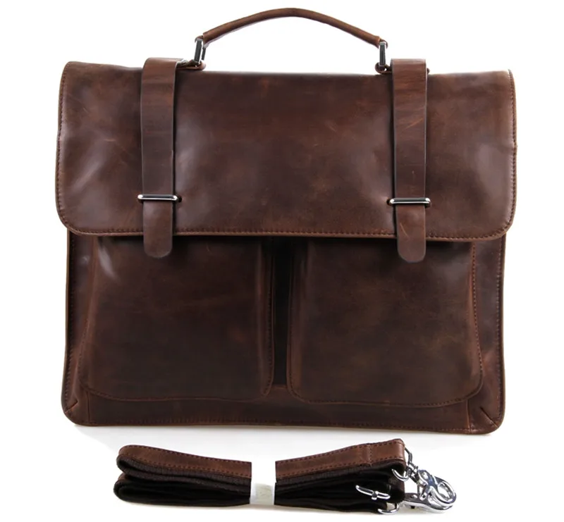 Fashion Genuine Leather Men\'s Briefcases Office Bag Messenger Bag Leather Shoulder Bag Men Laptop Briefcase tote Handbag