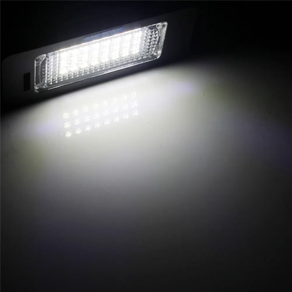 ANGRONG White LED License Number Plate Light Lamp Canbus For BMW 3 5 Series E90 E91 E92 E93 E39 E60 M5 E61 F10 F11