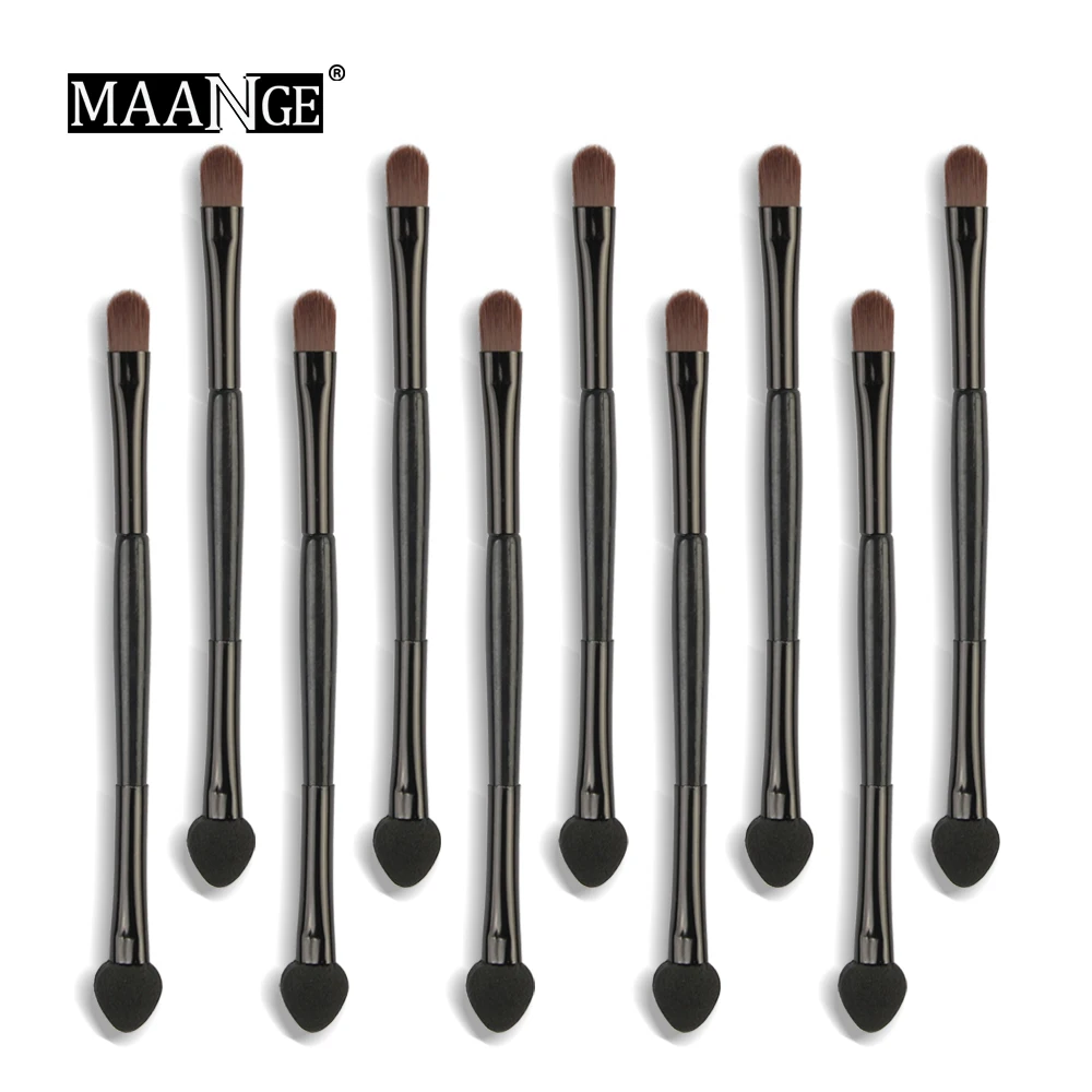 10 stücke Professionelle Augen Beauty Make up Set Doppel-headed Lidschatten Augenbraue Schwamm kopf Make-Up Pinsel Kosmetik Pinsel Werkzeuge