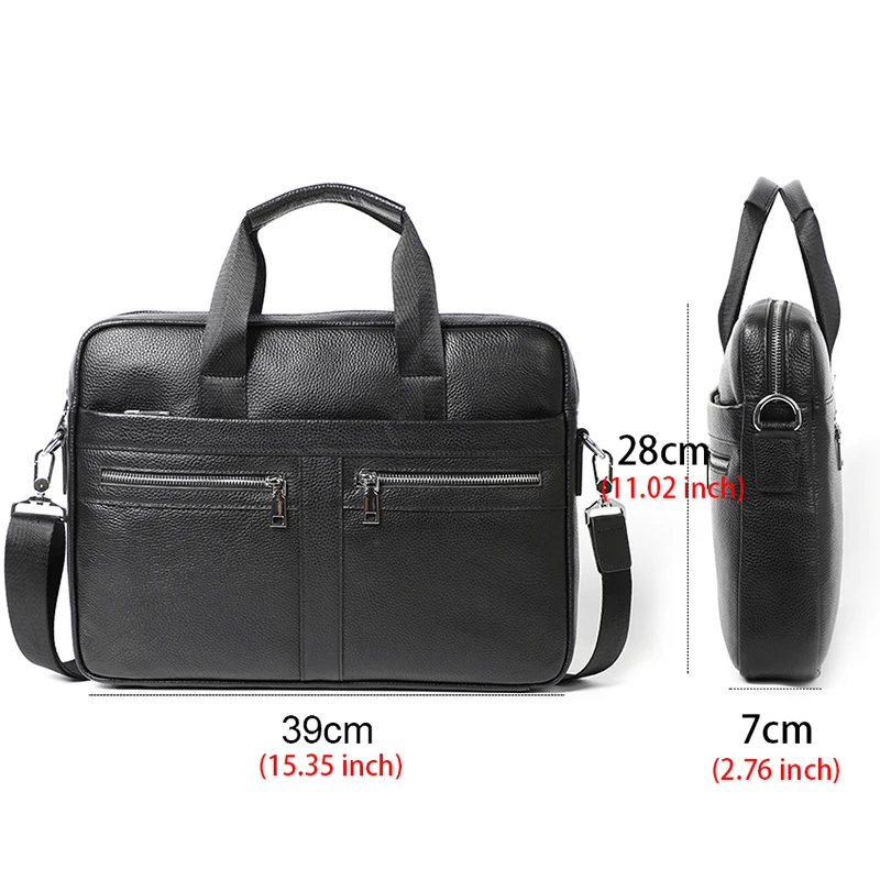 Man Briefcases 100% Genuine Leather Men Bag Handbag Casual Male Laptop Bag Shoulder Crossbody Bag Bussiness Briefcase Leather