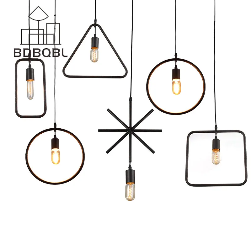 

BDBQBL Modern Iron Art Deco Pendant Lamps Nordic Metal Pendant Light Design American Loft Rustic Lighting Dining Light Kitchen