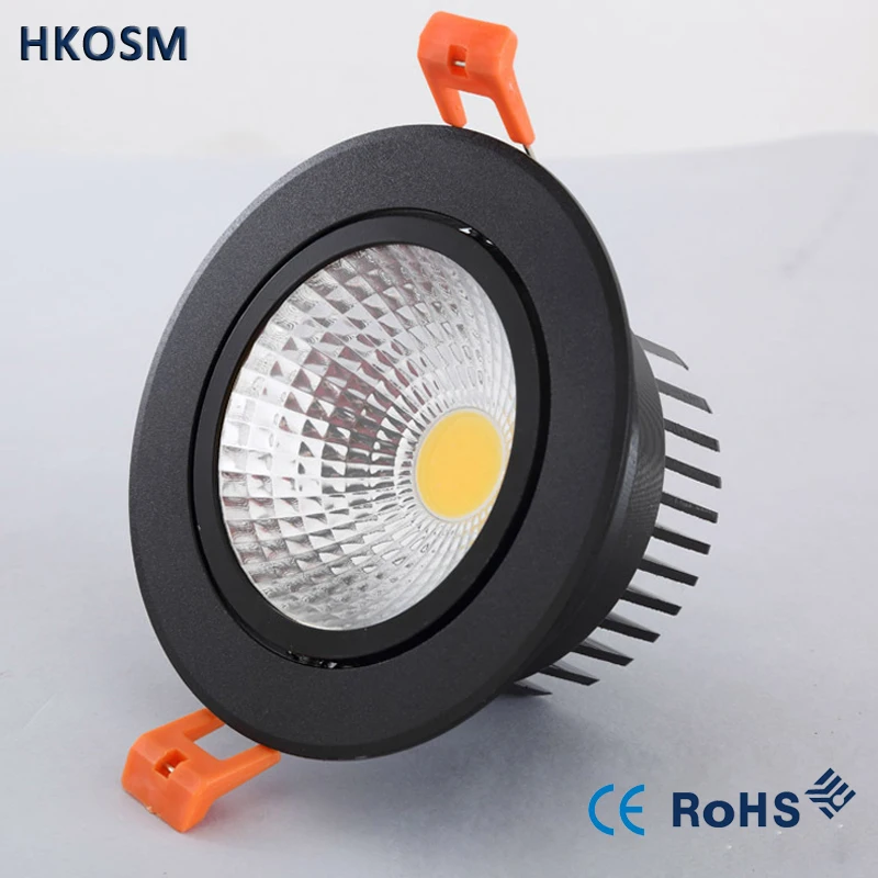 Downlight led COB Dimmable 3W 5W 7W  12w LED COB Panel Light AC85-265V Recessed COB Downlights black body LED Spot bulb