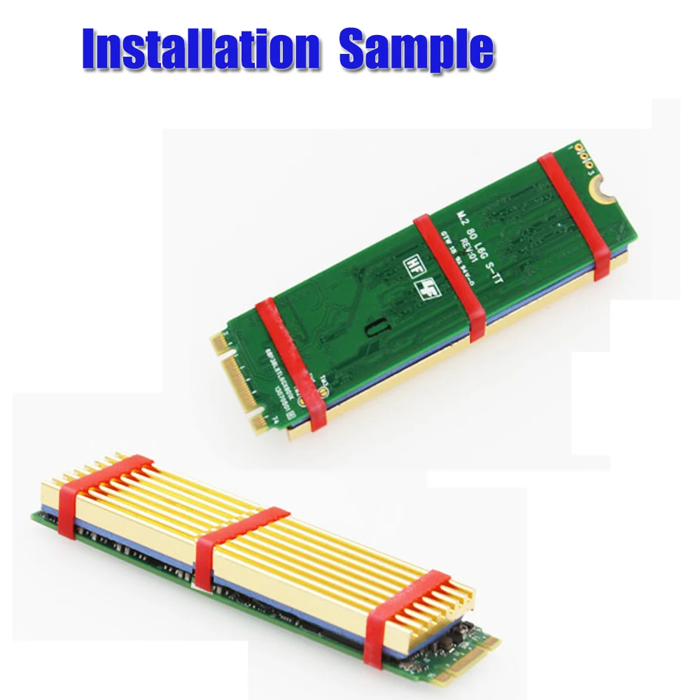 2 PCS Oro di Alluminio Dissipatore di Calore Del Radiatore 72x22x3mm Dissipatore di Calore di Raffreddamento del dispositivo di Raffreddamento Dissipazione Del Calore Pad Termico per il 2260 2280 M.2 NGFF SSD
