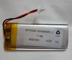 2Pcs/Lot 452050 402050 3.7V-4.2V 400Mah Rechargeable Polymer Lithium Ion Li-po Battery