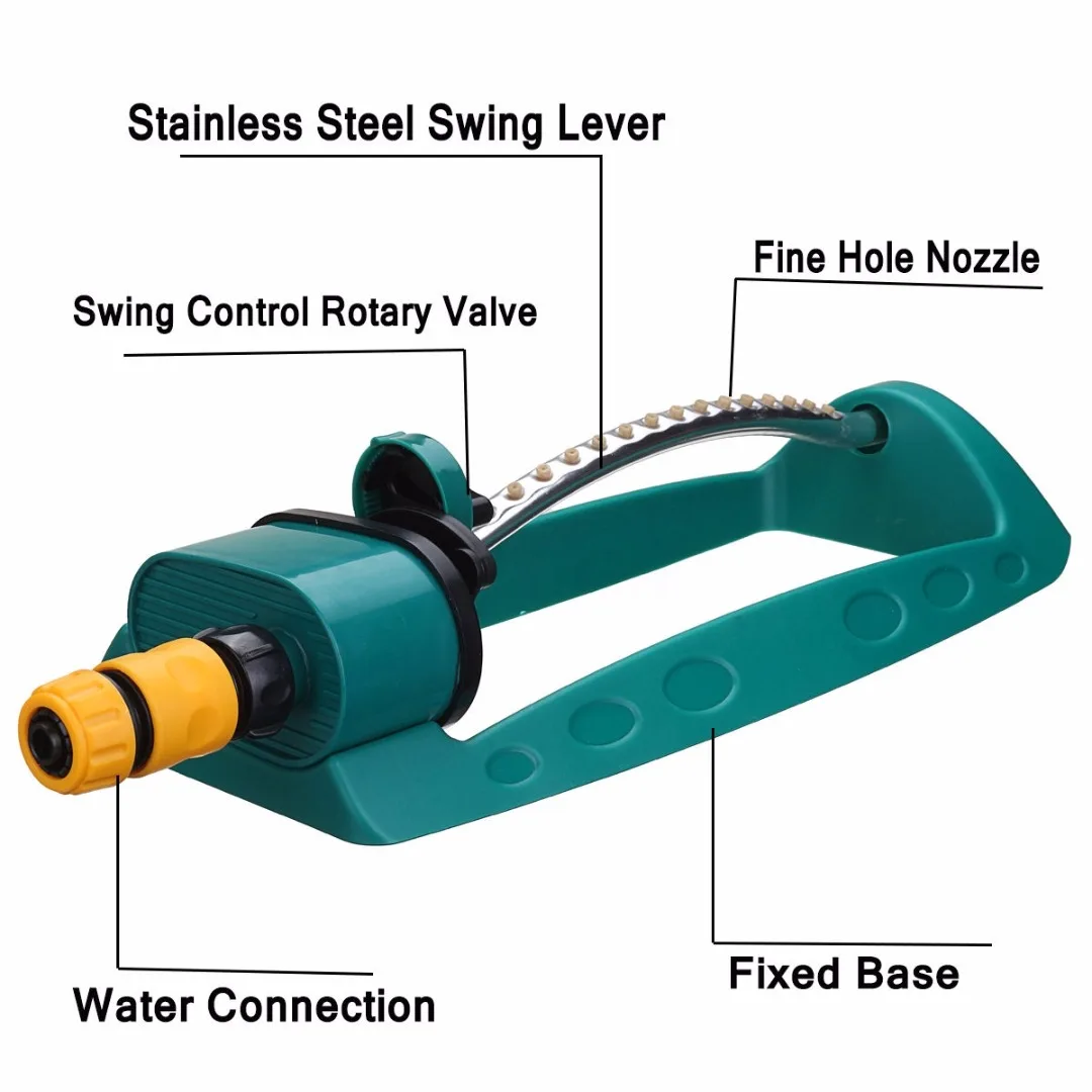 JX-LCLYL Adjustable Alloy Watering Sprinkler Sprayer Oscillating Oscillator Lawn Garden