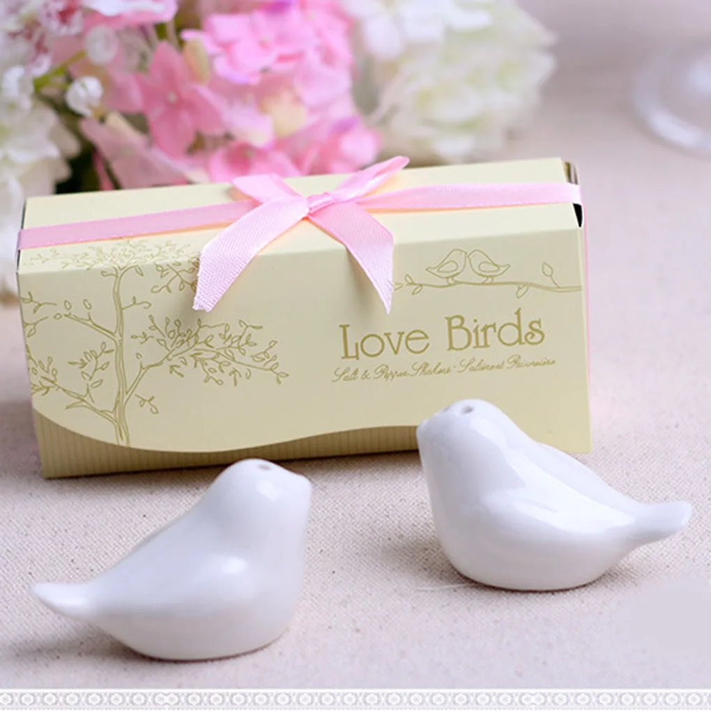 2Pcs/Pack Love Birds Ceramic Shaker Spice Jar Kitchen Spice Tools Wedding Party Gifts Bird Salt Pepper Shaker Kitchen Tools