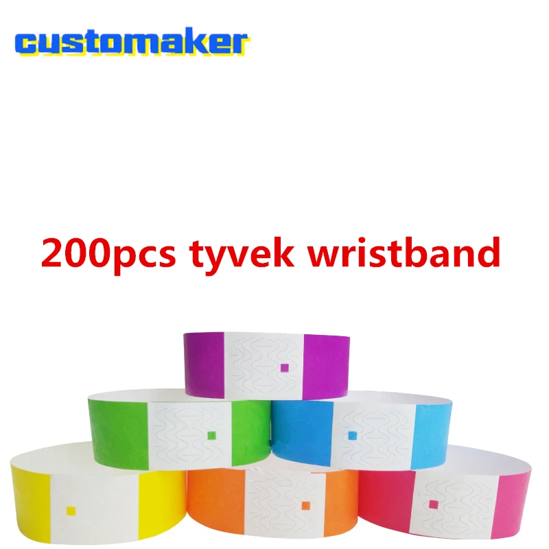 Color  Paper Wristbands for Events, Entrance Ticket Wristbands for Bar, Private Party, Competition Tyvek Bracelet, 200 Pack