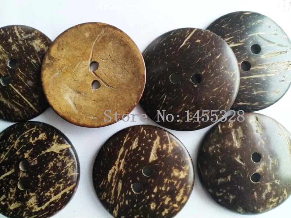 20pcs big large 50mm 2inch 2 hole natural coconut buttons sewing buttons