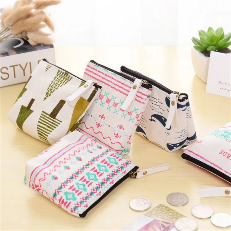 

10pcs Mini Coin Purses Small Fresh Casual Coin Wallet Lady Fashion Cute Pattern Cartoon purse A variety of cute prints