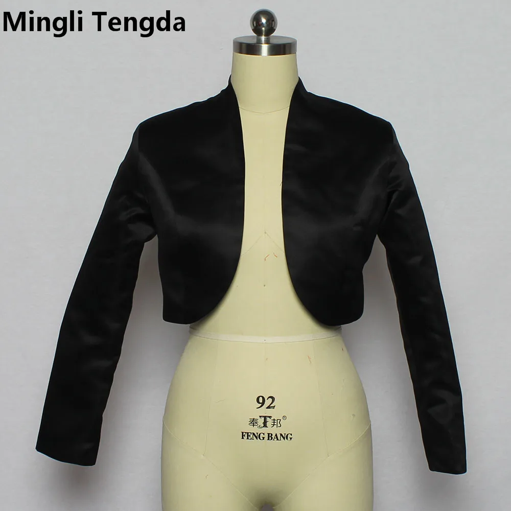 Mingli Tengda-Bolero de boda con manchas negras para mujer, chaqueta nupcial, capa de manga larga, chal, abrigo de pecho, Top de boda