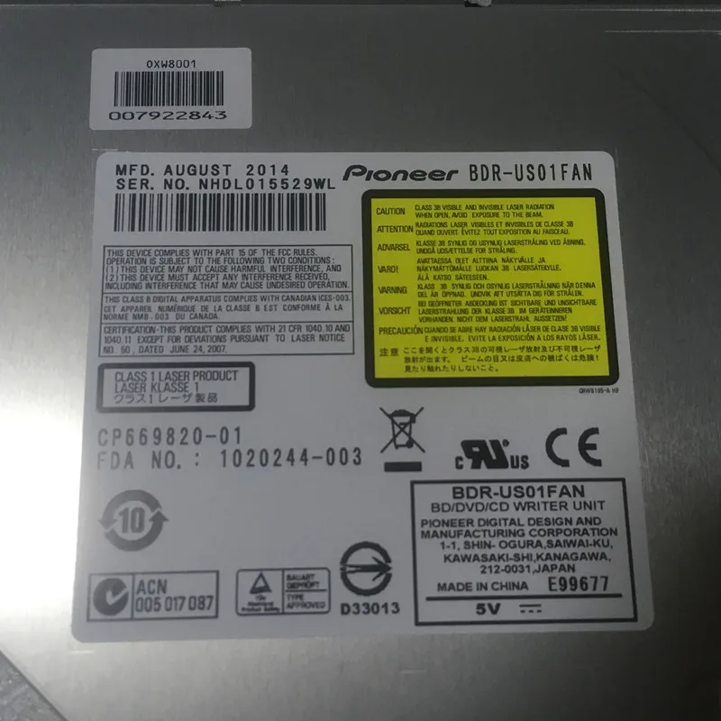 New original high-speed pioneer Model: BDR-US01FAN notebook 9.5mm thin type blu-ray burner to read a blu-ray disc SATA drive