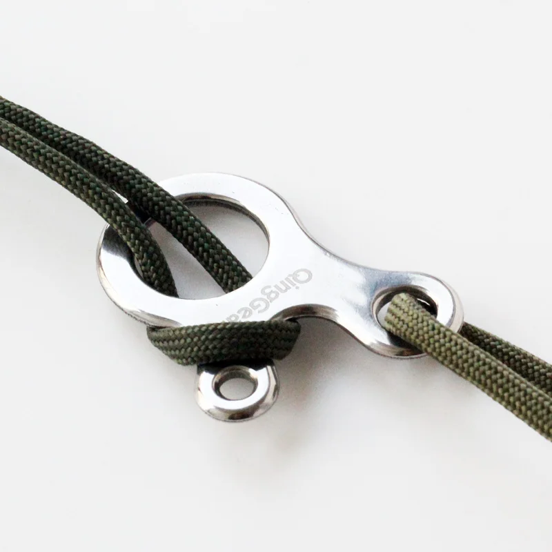 2pcs Tent Guy Lines Tensioners Ultralight Aluminium Alloy Rope Guylines Adjuster 3 Holes Quick Knotting LoopAlien Tool