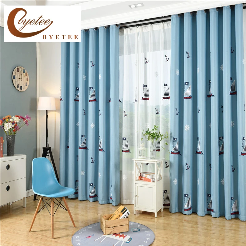 Custom Made Children Curtains For Living Blackout Embroidered kids Curtains Baby Room Boys Bedroom Kids Curtain Fabrics Window