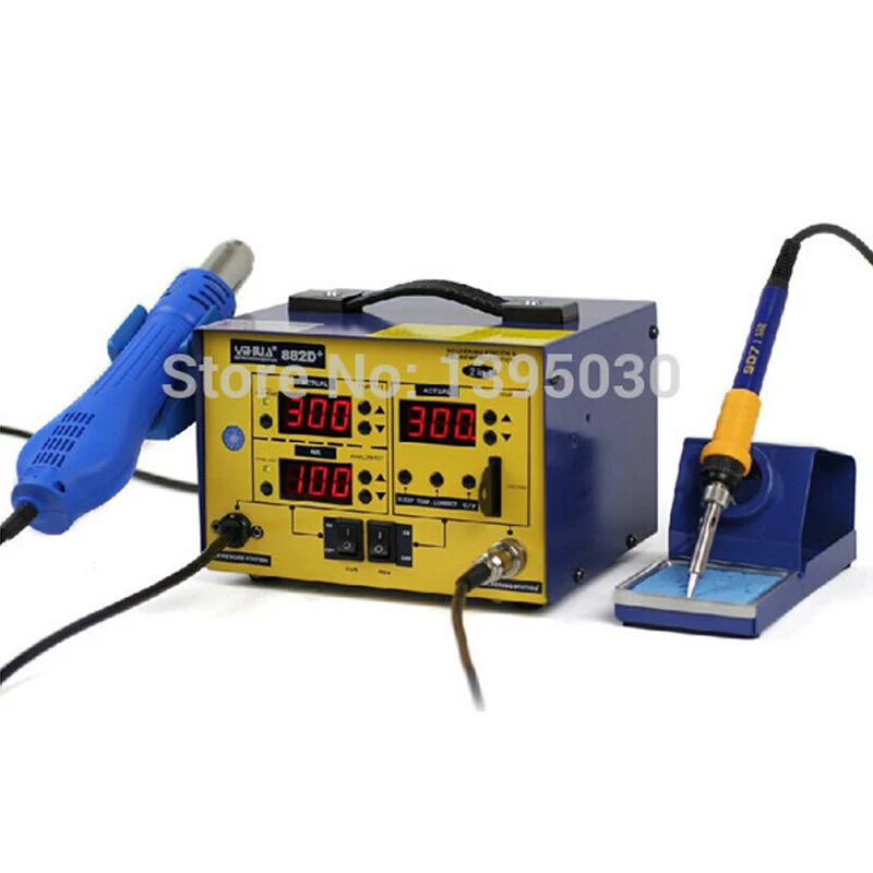 

1pc YIHUA 882D+ (Brushless fan) Lead Free 2 In 1 Soldering Station / Rework Station/Soldering Iron 720W 220V