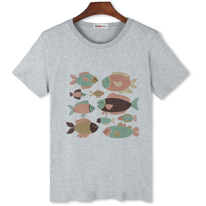 BGtomato a lot of fish T-shirt cool design funny shirts men brand new original casal T-shirt Hot sale summer Tees