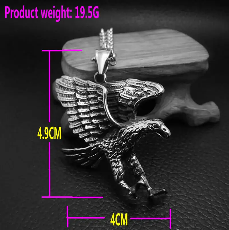 Men's Stainless Steel Pendant      Eagle Pendant      Vintage Distressed Titanium Steel Pendant