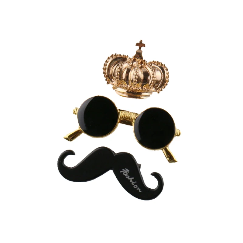 Fashion Moustache Black Beard Enamel Pin Set Pipe Glasses Brooch Lapel Pins For Men Brooches Broche Vintage Brooch