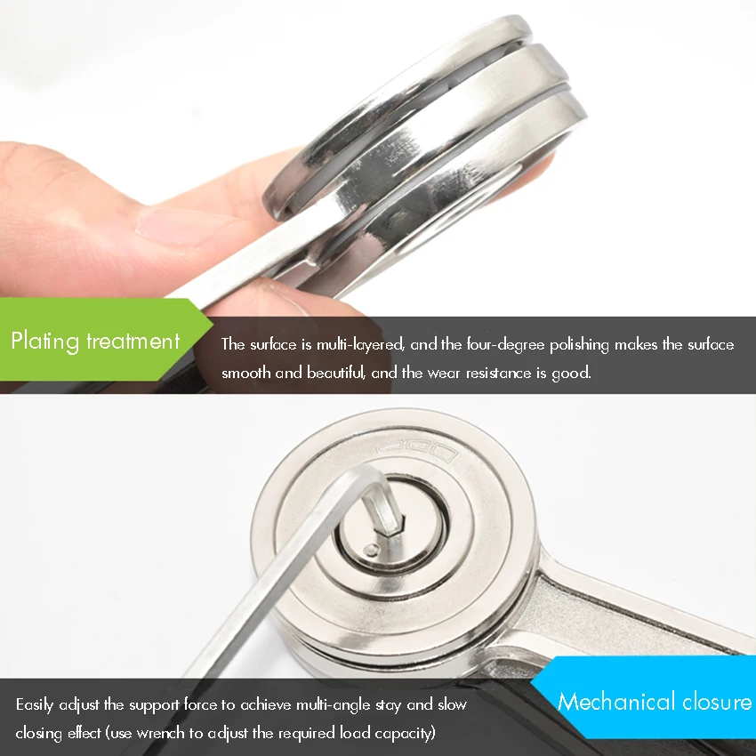 Folding Lid Support Hinge Soft Close &Open Gas Spring Lid Lift Up Stay Buffer Damper for Kitchen Cabinet Door Cupboard Toy Box