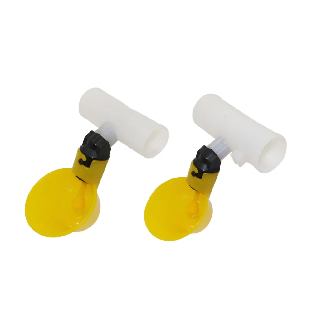 3 Pcs Automatic Quail Drinking Chicken Watering Bowl Yellow Nipples 20mm/25mm Connector Farm Poultry Drinking Water System