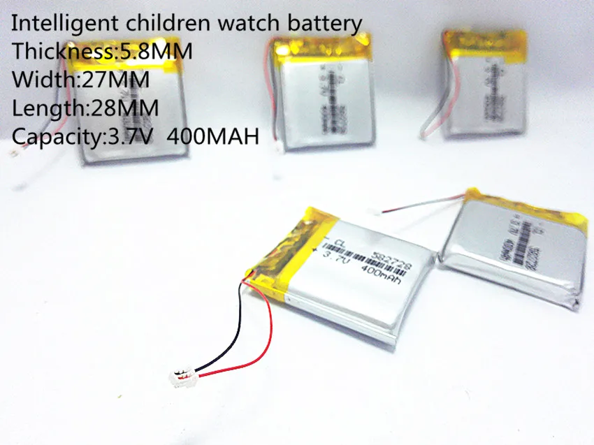 10pcs 3.7V 400mAh Rechargeable li-Polymer Li-ion Battery For Q50 G700S K92 G36 Y3 Children's smart watches mp3 582728 602828