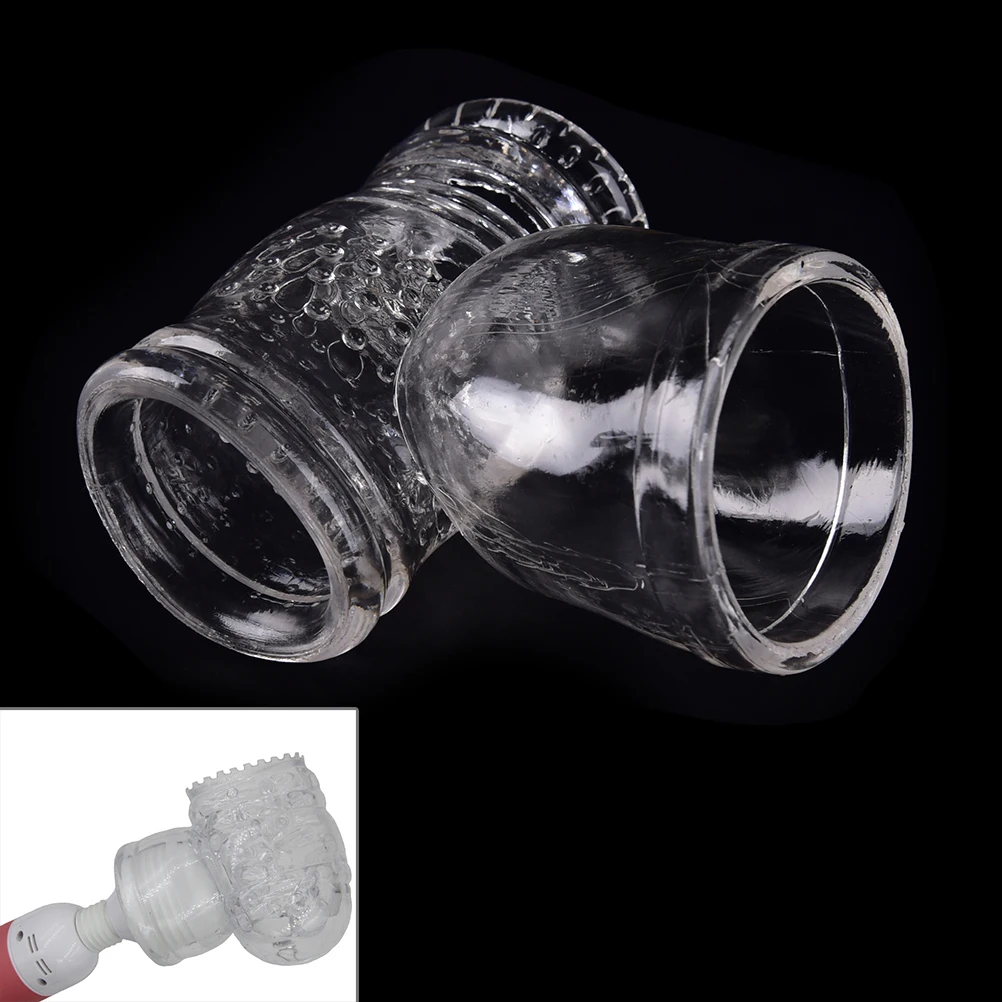 Body Massage Clitoris Stimulation Vibrators Caps Transparent Big AV Wand Vibrator Headgear Sex Toys Magic Wand Head Accessories