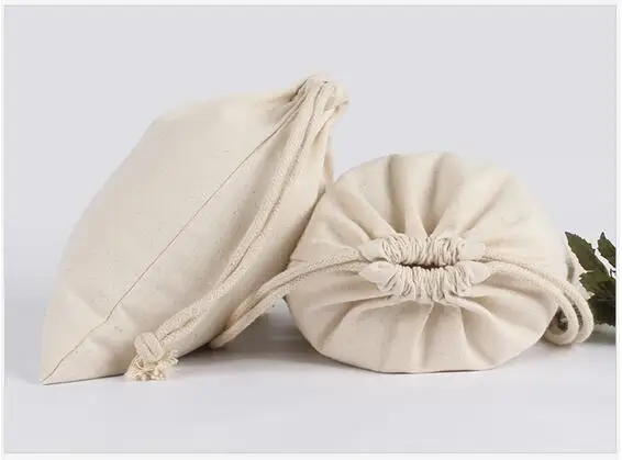 10 Cái/lốc 10*14, 13*16, 17*23, 20*23 Cm 260G Dày Linen Vải Cotton Túi Xách Túi Quà Tặng Bao Bì Pouch Có Thể Tùy Chỉnh-Thực Hiện In Logo