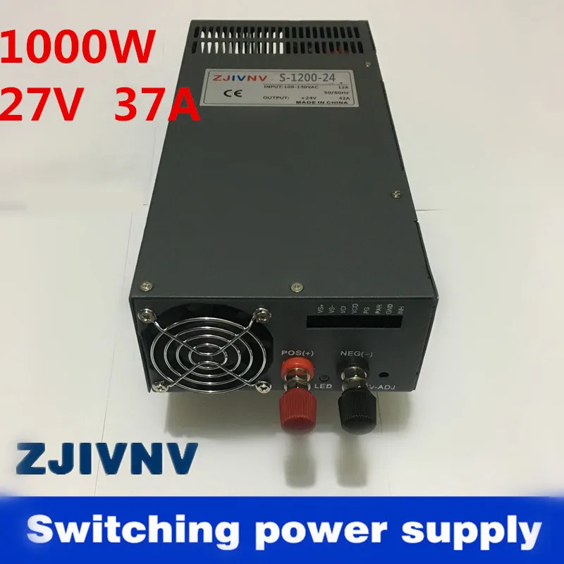 

Best quality 27V 37A 1000W Switching Power Supply Driver for CCTV camera LED Strip AC 110v or 220V Input to DC 27V (SCN-1000-27)