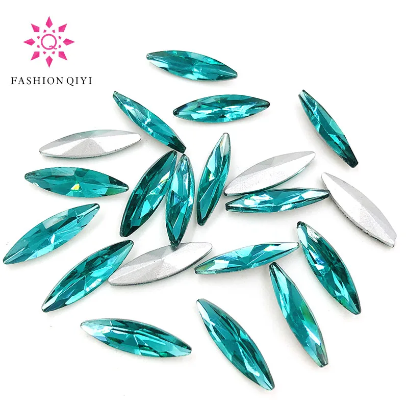 New Hot 4X15mm Horse eye Glass Crystal Malachite green pointback loose rhinestones 50pcs diy nail art/phone/Clothing accessories