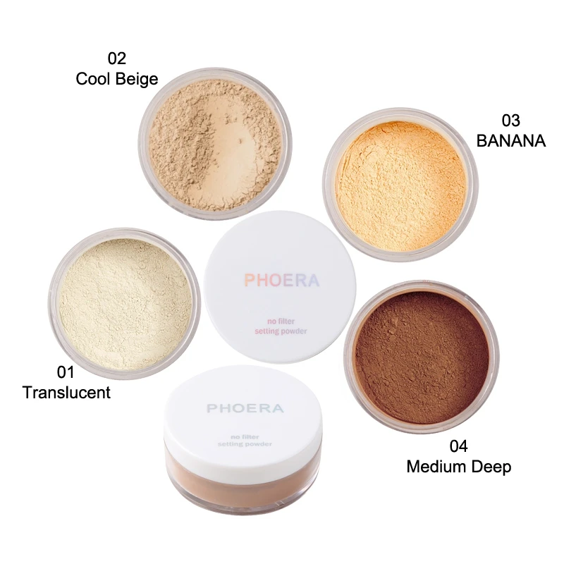 Loose Powder Smooth Setting Powder Oil control 4 Colors Face Skin Finish Powder Concealer Foundation Makeup Waterproof