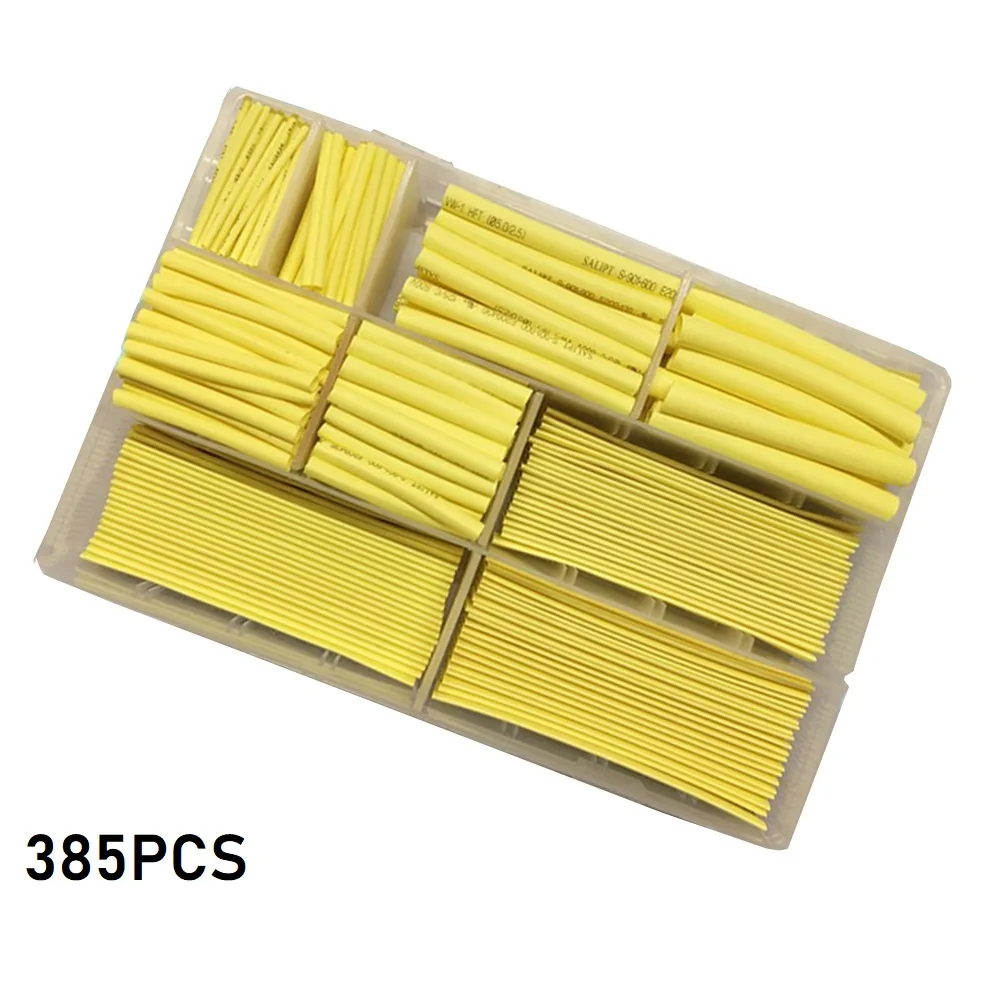 385pcs heat shrinkable tube Set 2:1 9 Size transparent/Yellow/White/Blue/Green/Red/Mix colour  shrink tubing Sleeve