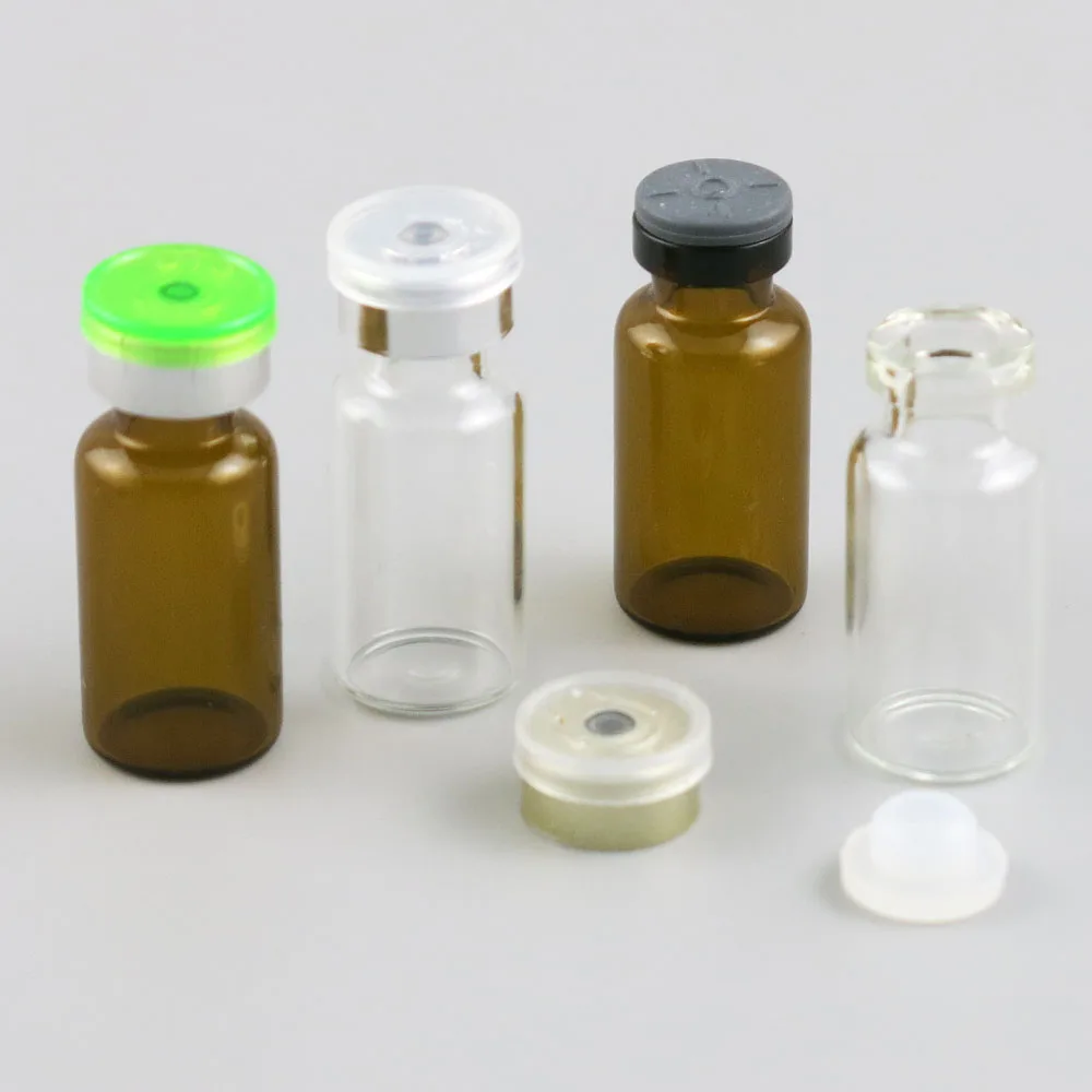 

360 x 3ml Clear Brown Perfume Essential Oil Essence Glass Bottles with Filp off Lids Pharmaceutica Sample Vials & Rubber Stopper