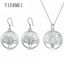 2023 Popular Tree of Life Round Pendant Necklace earrings set  Tree of Life Bijoux Collier Elegant Women's Jewelry Gift