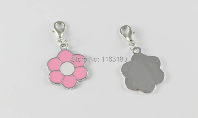 1000 pcs/lot Personalized Engraved Designers Flower Pet ID Tag Dog Tag Cat Tag