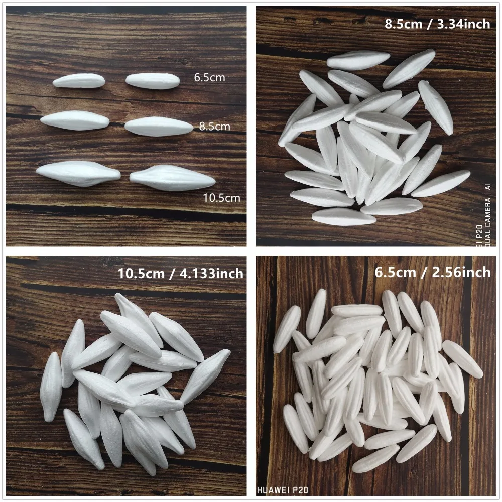 30/50/100pcs 5cm~11cm White Foam Lily Buds Nylon Stocking Flower Accessories Polystyrene Styrofoam Buds For Craft Decoration