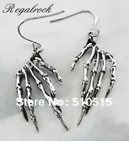 Monkey Hand Bone Earring Goth Skeleton Finger I Am Legend Zombie Gothic Jewelry