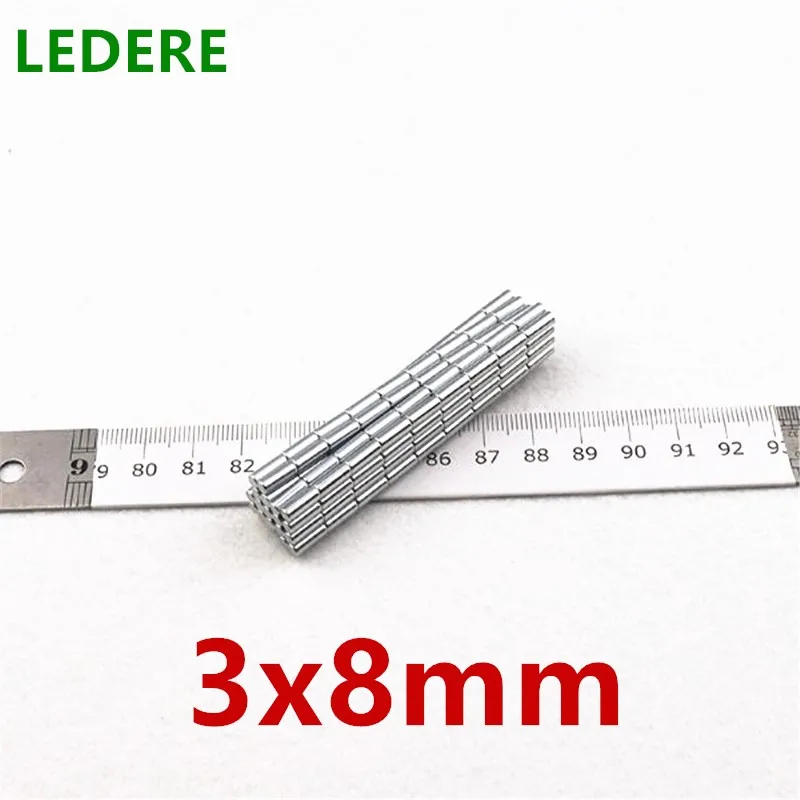 100pcs200pcs500pcs  3mm x 8mm Strong Round Magnets Dia 3x8 Neodymium Magnet Rare Earth Magnet 3*8   3x8mm