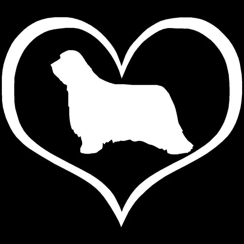 10.9*9.5CM Bearded Collie Dog Heart Vinyl Decal Car Window Decorative Stickers Accessories Black/Silver C6-0224