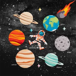 Embroidery Universe Planetary Space Science Fiction Clothing Planet Patches DIY Decorative Accessories Iron-on Patch Stickers