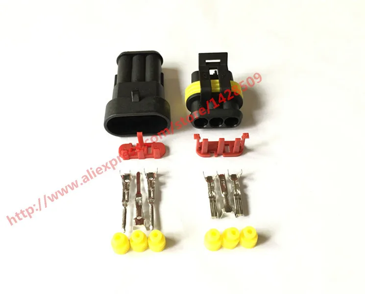 1 Set 3 Pin Female And Male Way Waterproof Electrical Wire Automotive Connector Plug For Car 282105-1 282087-1