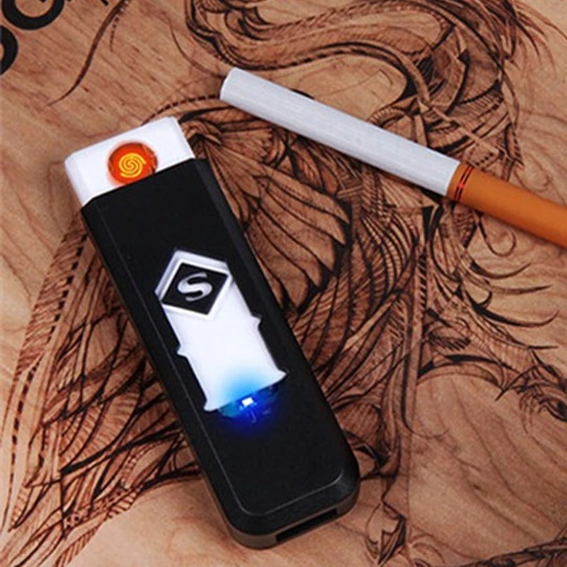 EDC Outdoor Rechargeable USB Charging Lighter Windproof Flameless Electronic Electric Cigarette Smokeless Super Lighters