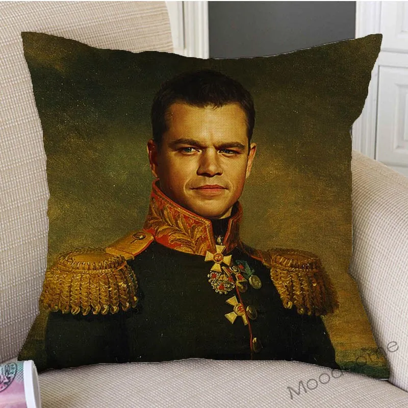 Renaissance Style Bruce Willis Michael Jackson Will Smith Steve Jobs Oil Painting Decor Art Sofa Throw Pillow Cover Car Cushions