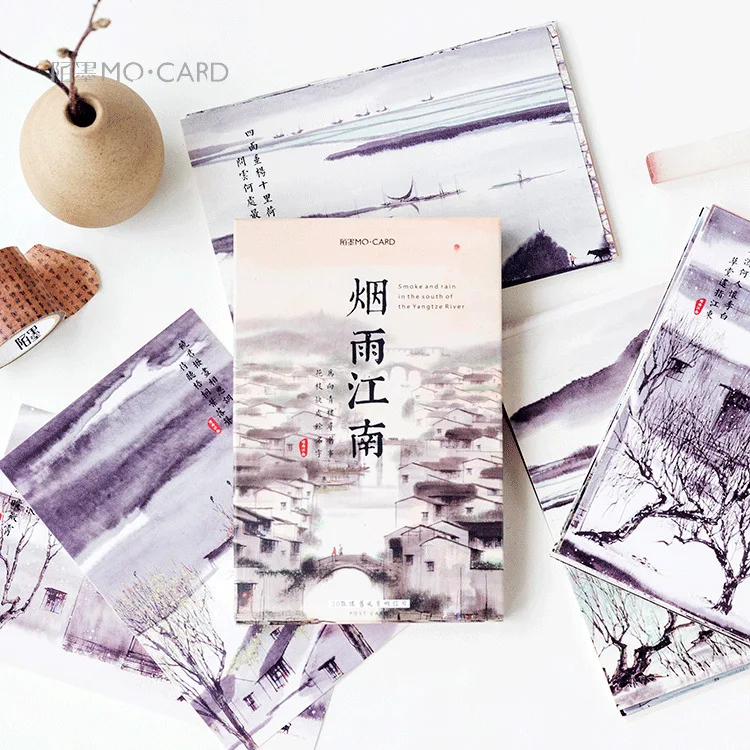 30 sheets/Set Jiangnan Ancient Town Series Postcard /Greeting Card/Message Card/Christmas and New Year gifts Cards