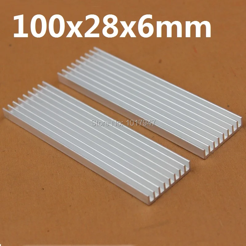 5 Pieces lot 100mm x 28mm x 6mm Aluminum Heatsink Radiator For Chip LED Computer Heat Sink