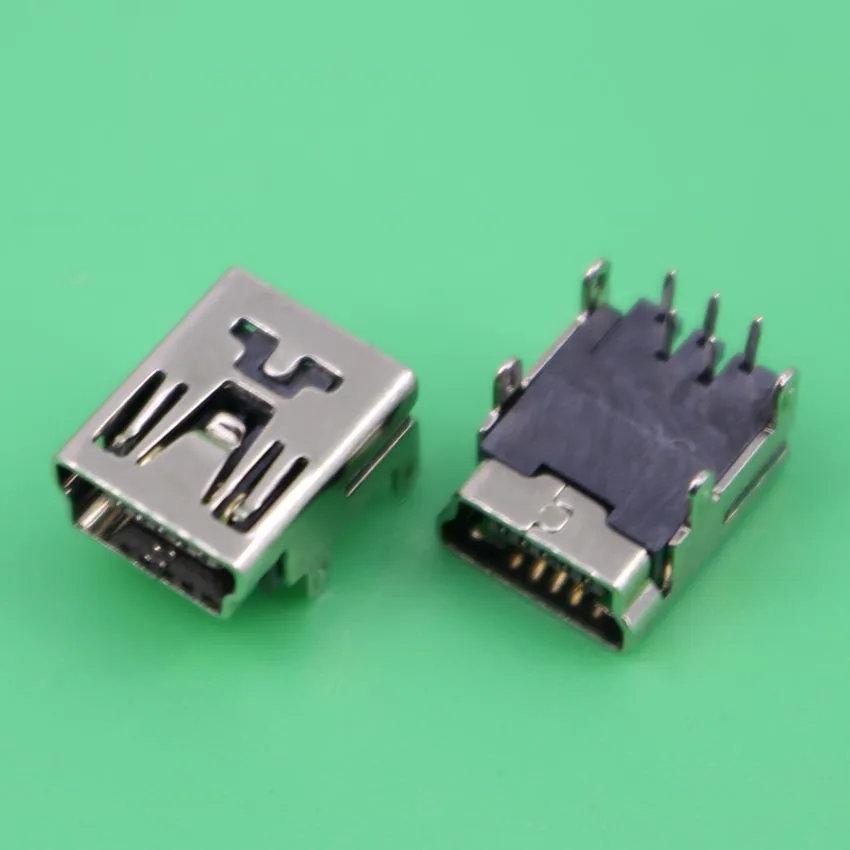 YuXi Mini USB Jack Female Socket Connector 5 Pin 90Degree 1 Pcs Per Lot 9.5X7.7mm