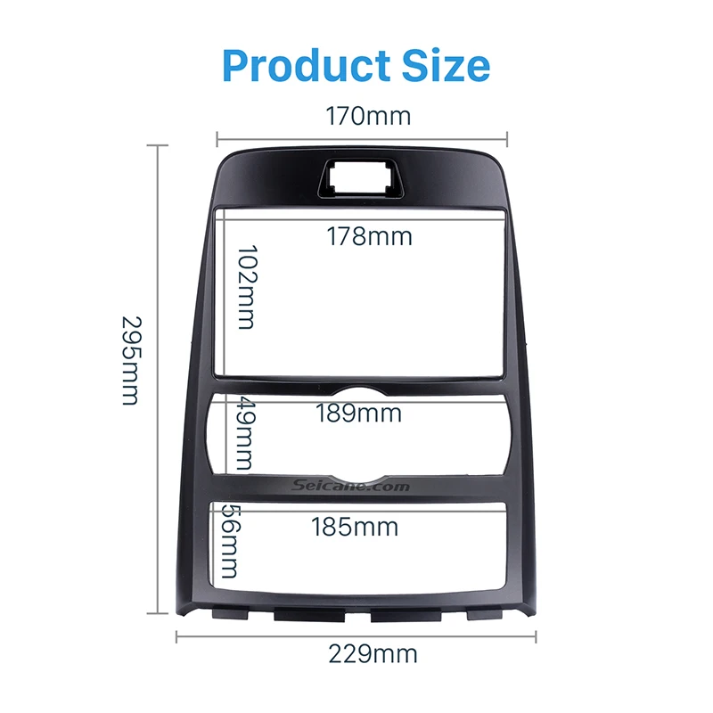 

Seicane 2 Din Car Radio Fascia refitting Trim Bezel for 2010 Hyundai Rohens Coupe Auto AC LHD Audio Panel Frame Dash Mount Kit