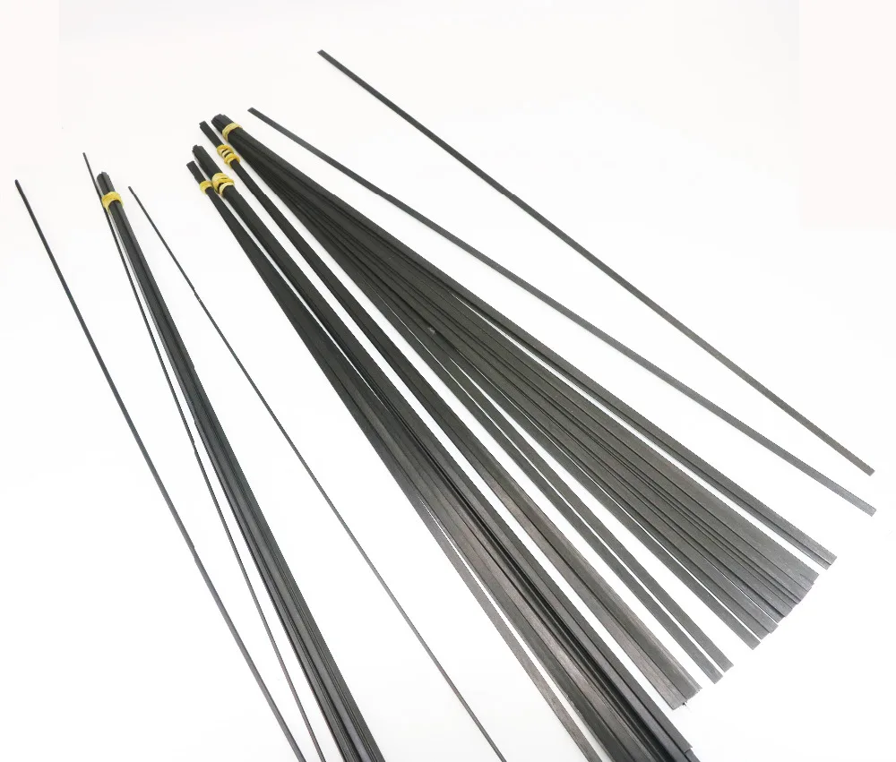 16pcs/lot Carbon Fiber Material 0.5mm*3mm 0.6*5 1*3 1*4 1*5 1*6 Carbon fiber sheet for RC Quadcopter Multicopter ( 0.5 Meter)