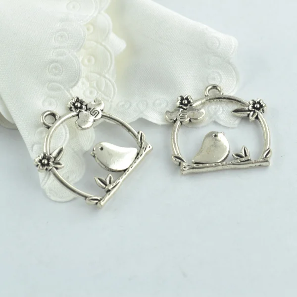 10pcs Charms birdcage metal handmade Craft pendant making fit,Vintage Tibetan Silver ,DIY for bracelet necklace 26*26*3mm D601