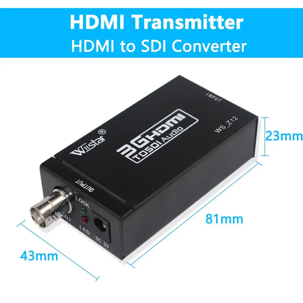 Wiistar 3G HDMI to SDI BNC Converter + SDI to HDMI Converter 1080P HDMI SDI / BNC Extender Over single 100m/328ft Coaxial Cables